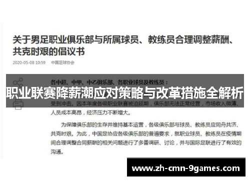 职业联赛降薪潮应对策略与改革措施全解析